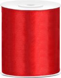 Merkloos Hobby/knutsel satijnen sierlint - rood - 10 cm x 25 mtr - cadeau lint