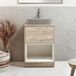 Hudson Reed Hoxton meuble lavabo 60cm étagère ouverte chêne clair avec lavabo à poser rectangulaire gris (Pebble)