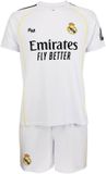 Real Madrid Maillot de football Domicile Nom Personnalisé - 2025-2026 - Tenue de football Enfants - Chemise et Short - Garçons et Filles - Taille 152