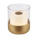 BRILONER Mini-led-tafellamp, draadloos met glas, dimbaar bedlampje touch, bureaulamp, leeslamp, tafellamp voor buiten en binnen, campinglamp, warm wit licht, 9 x 10 cm, goudkleurig