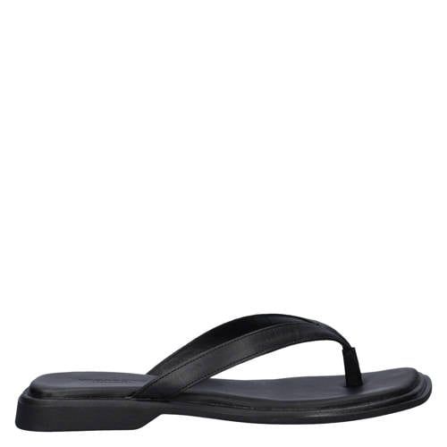 Vagabond Izzy leren teenslippers zwart