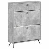 vidaXL Schoenenkast BREDA 78 x 24 x 103 cm Bewerkt hout Betongrijs