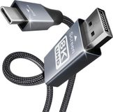 Benfei 8k USB-C naar Displayport Kabel 1.8M - 8K 60hz Kabel - Zilver
