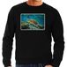 Bellatio Decorations Dieren sweater met schildpadden foto - zwart - heren - natuur / zeeschildpad cadeau trui - kleding / sweat shirt XXL