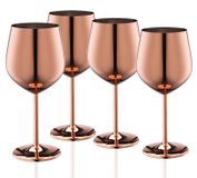 Ensemble de 4 verres à vin en acier inoxydable