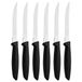 Tramontina 6 stuks fruit/tomatenmes set (zwart, puntig)
