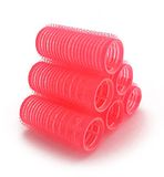 NIKO 8 stuks krulspelden voor krullend en golvend haar, stylinggereedschap voor kappers/kapper, klittenbandrol, karmijnkleur (25 mm)
