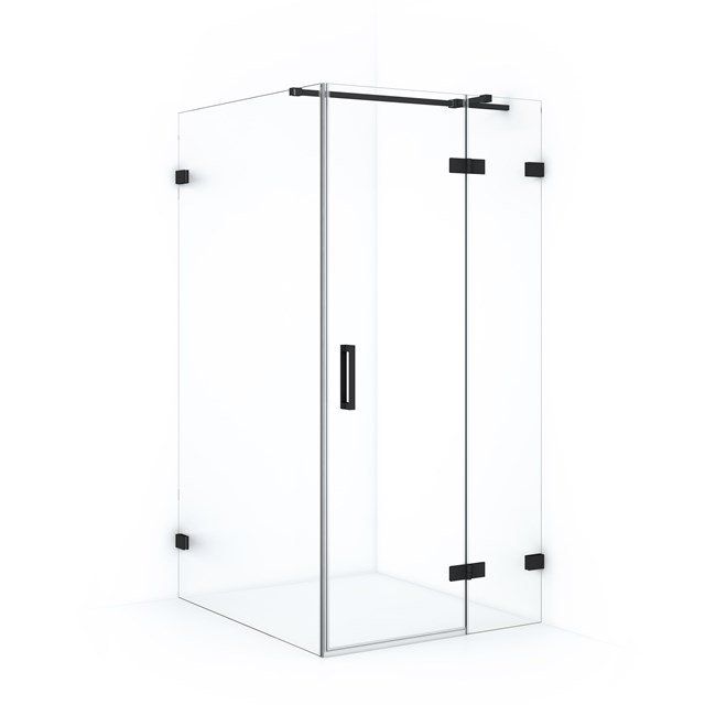 Maxaro Douchecabine Diamond 110x100cm 8mm Helder Veiligheidsglas Mat Zwart met Draaideur