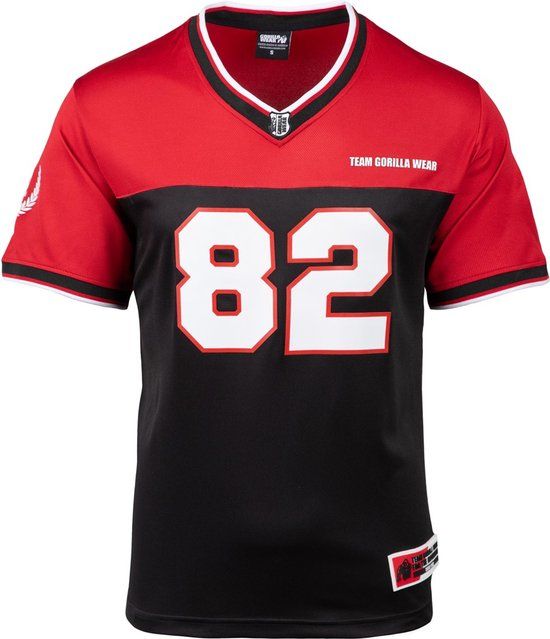 Gorilla Wear Trenton Football Jersey - Black/Red - S