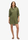 Superdry Lang Ibiza-strandoverhemd Dames Shirts Beetle Green
