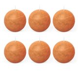 Spaas 6x Rustieke Balkaars 80 mm 24u, Oranje