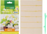 Pro Garden Fruitvliegjes val fruit hangende plaatjes - 24x stickers - ongedierte bestrijding - Insecten/vliegen vallen