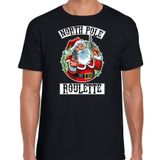 Bellatio Decorations Northpole Fout Kerstshirt / Kerst t-shirt Northpole roulette zwart voor heren - Kerstkleding / Christmas outfit S