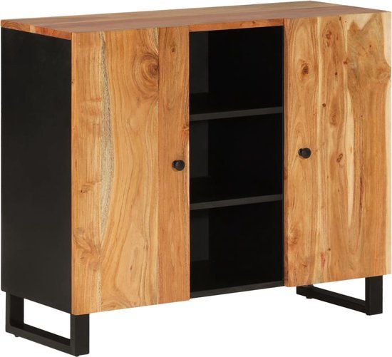 vidaXL Dressoir met 2 deuren 90x33x75 cm massief acaciahout
