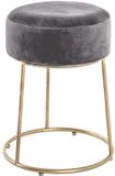 Azomor Élégant tabouret anthracite avec détails en métal doré