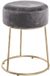 Azomor Élégant tabouret anthracite avec détails en métal doré
