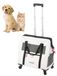 Ferplast VOYAGER Panier pour Chat et Chien, Poignée Extensible, Sangles Réglables, Large Ouverture, Roues Amovibles, En Eco-Cuir, Max. 15 kg, 46 x 26 x 48H cm, Blanc
