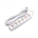 VoltShine Duitse 6-voudige stekkerdoos zonder schakelaar met 5 m 3G-kabel 1,5 mm² in elegant wit