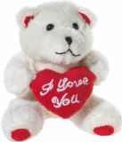Heunec Pluche knuffelbeertje - 10 cm - I LOVE YOU hartje