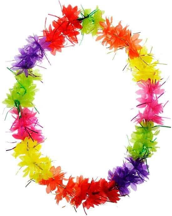 Folat Hawaii Krans Kleurenmix met Glitters - 8714572091664