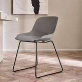 Julian Bowen Set van 2 Rocco Stoelen - Lichtgrijs, Polypropyleen, 82 x 47 x 40cm