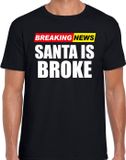 Bellatio Decorations Foute humor Kerst t-shirt - breaking news broke - heren - zwart XXL