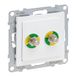 LEGRAND SEANO potentiaalcompensatie stopcontact, inzet, aansluitbouten volgens DIN 42 801, kleur: ultrawit, 765130