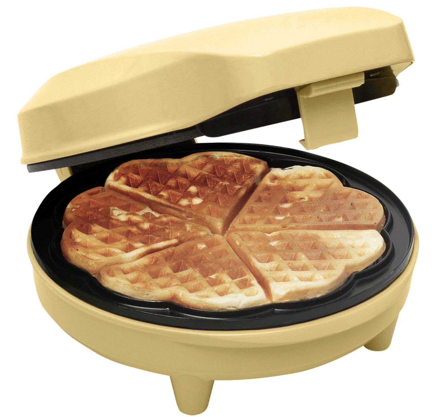 Bestron ASW217V Wafelijzer - Hartvormige Wafels - Geel