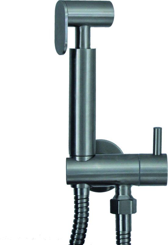 Wiesbaden Xellanz Bidet handdoucheset rond - RVS - Staal Geborsteld (Rvs) - 5 jaar garantie