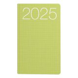 Idena 11144 - Zakkalender 2025, Ladytimer in 8,7 x 15,3 cm formaat, 1 week op 2 pagina's, agenda met flexicover omslag in groen en hoekperforatie