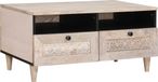 Maison Exclusive - Table basse, blanc blanchi, 80 x 54 x 40 cm, manguier massif