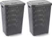 PlasticForte Panier à linge avec couvercle - 2 pièces - 60 litres - gris clair