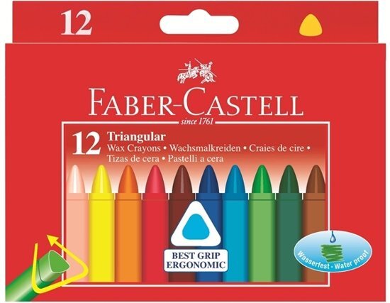 Faber-Castell waskrijt 12 verschillende kleuren