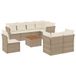 vidaXL 9-delige Loungeset met kussens, polyrattan, beige