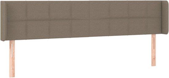 vidaXL Hoofdbord met randen 163x16x78/88 cm stof taupe