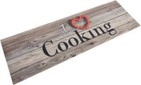 vidaXL Keukenmat wasbaar cooking-print 60x180 cm fluweel grijs