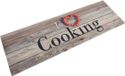 vidaXL Keukenmat wasbaar cooking-print 60x180 cm fluweel grijs