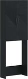 vidaXL Toiletkast HAARLEM Zwart 66 x 25,5 x 190 cm Bewerkt hout