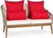Anna's Collection Banc/coussin de jardin set - intérieur/extérieur - 4x pièces - rouge