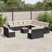 Maison Exclusive - Ensemble de jardin, 14 pièces, avec coussins, noir, en polyrotin