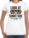 Bellatio Decorations Sunny Side Feest T-shirt / Shirt Look at the Sunny Side of Life voor Dames - Wit - Maat L