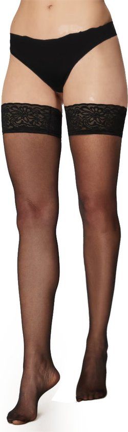 Caresse stay-up sheer elegance 20 - zwart - M