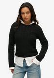 Superdry FITTED CABLE CREW NECK JUMPER Femme Pull - Taille XS
