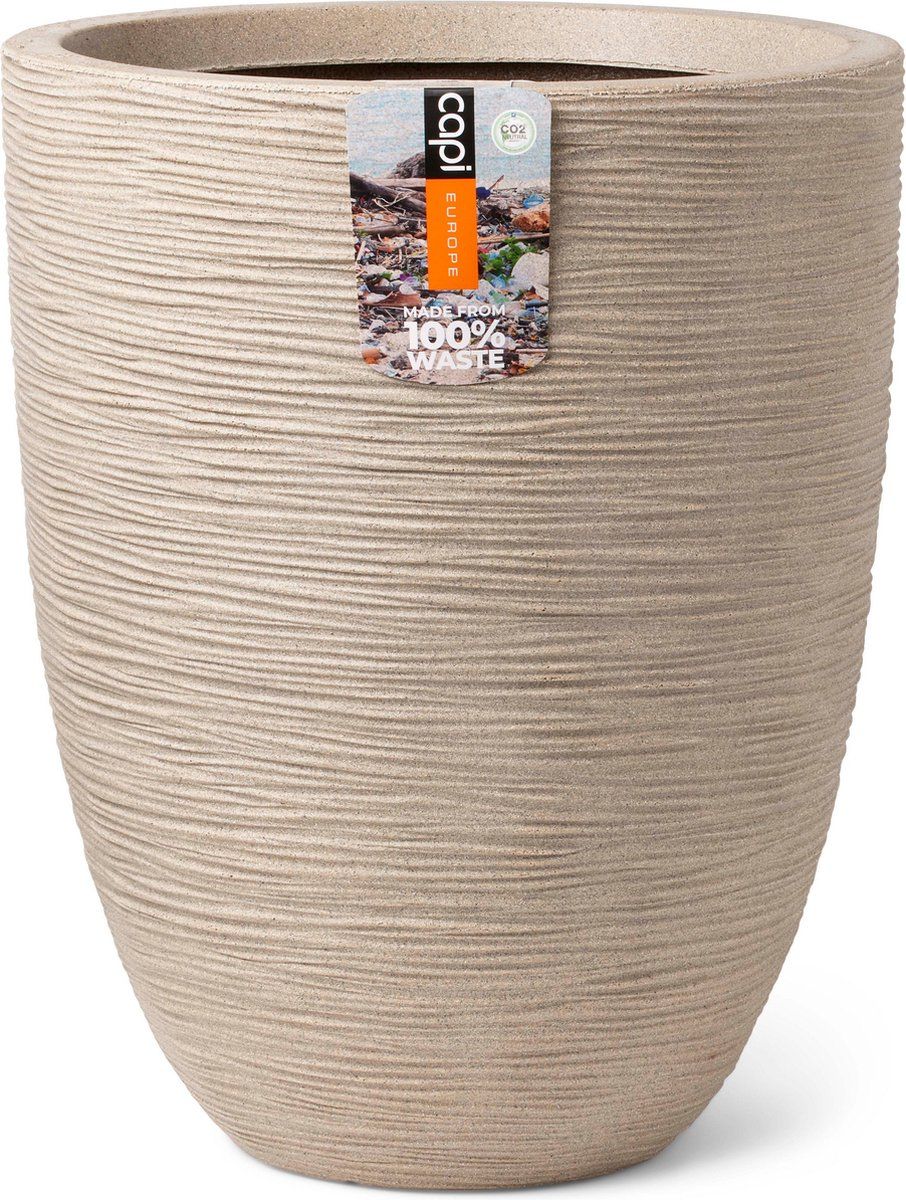 Capi Europe Vaas elegant laag Waste Rib NL - 46x58 - Terrazzo Beige - KTBR783