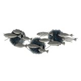 BigBuy Home Wanddecoratie blauw zilver ijzer vis 127,6 x 6,4 x 42,5 cm