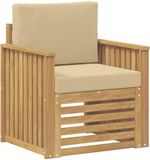 vidaXL - Tuinbank - Wit en Beige - Polyester - 1 Zitplek - Inclusief Kussen