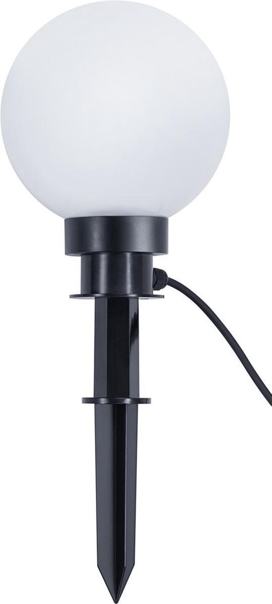 Qualu LED Priklamp met Stekker - Torna Balino - E27 Fitting - Mat Zwart - Kunststof - Ø200