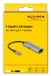 Delock USB Type-C Netwerkadapter 5 Gigabit LAN 1 x RJ45 met Power Delivery (PD) 3.1 140 Watt Antraciet, Zwart
