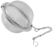Fackelmann kruidenbal met ketting van roestvrij staal, kruidenzeef voor eenvoudig verwijderen van gerechten (kleur: zilver), hoeveelheid: 1 stuk
