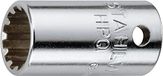 Stahlwille 01011010 40ASP High Performance Steel Spline Drive Socket, 1/4 inch Drive, 10 Spline Mate, 22.2 mm Lengte
